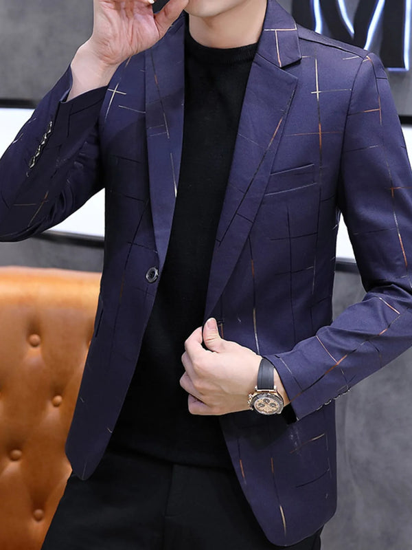 Men's Plus Size One Button Slim Fit Blazer