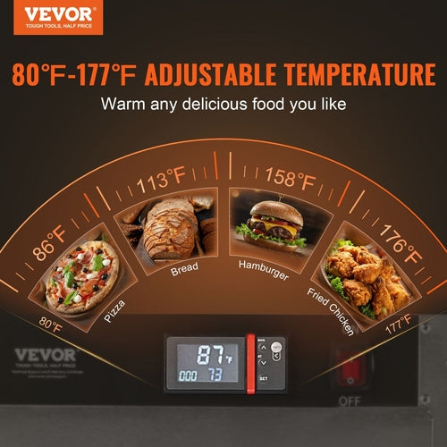 Hot Box Food Warmer 4-Tier Concession Warming Cabinet With Water Tray