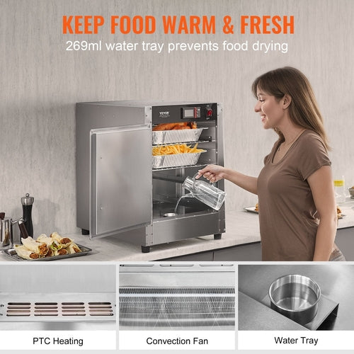 Hot Box Food Warmer 4-Tier Concession Warming Cabinet With Water Tray