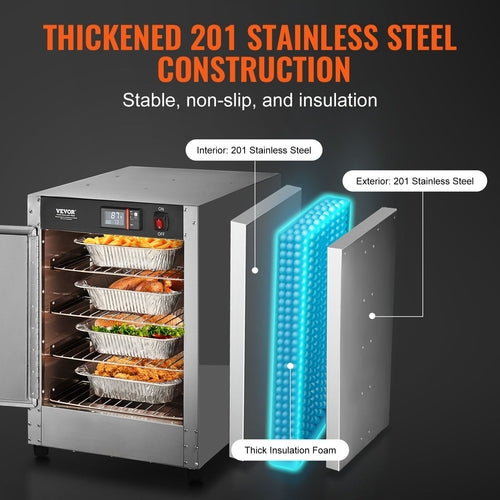 Hot Box Food Warmer 4-Tier Concession Warming Cabinet With Water Tray