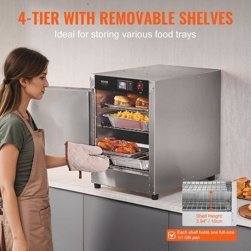 Hot Box Food Warmer 4-Tier Concession Warming Cabinet With Water Tray